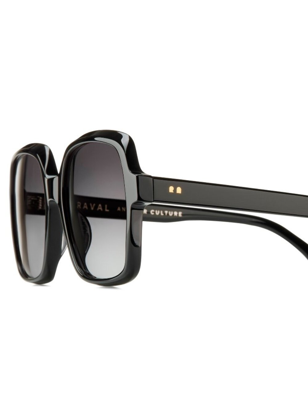 New Raval Eyewear Women's Sunglasses Black Square Grey Lens Acetate Frame DESI